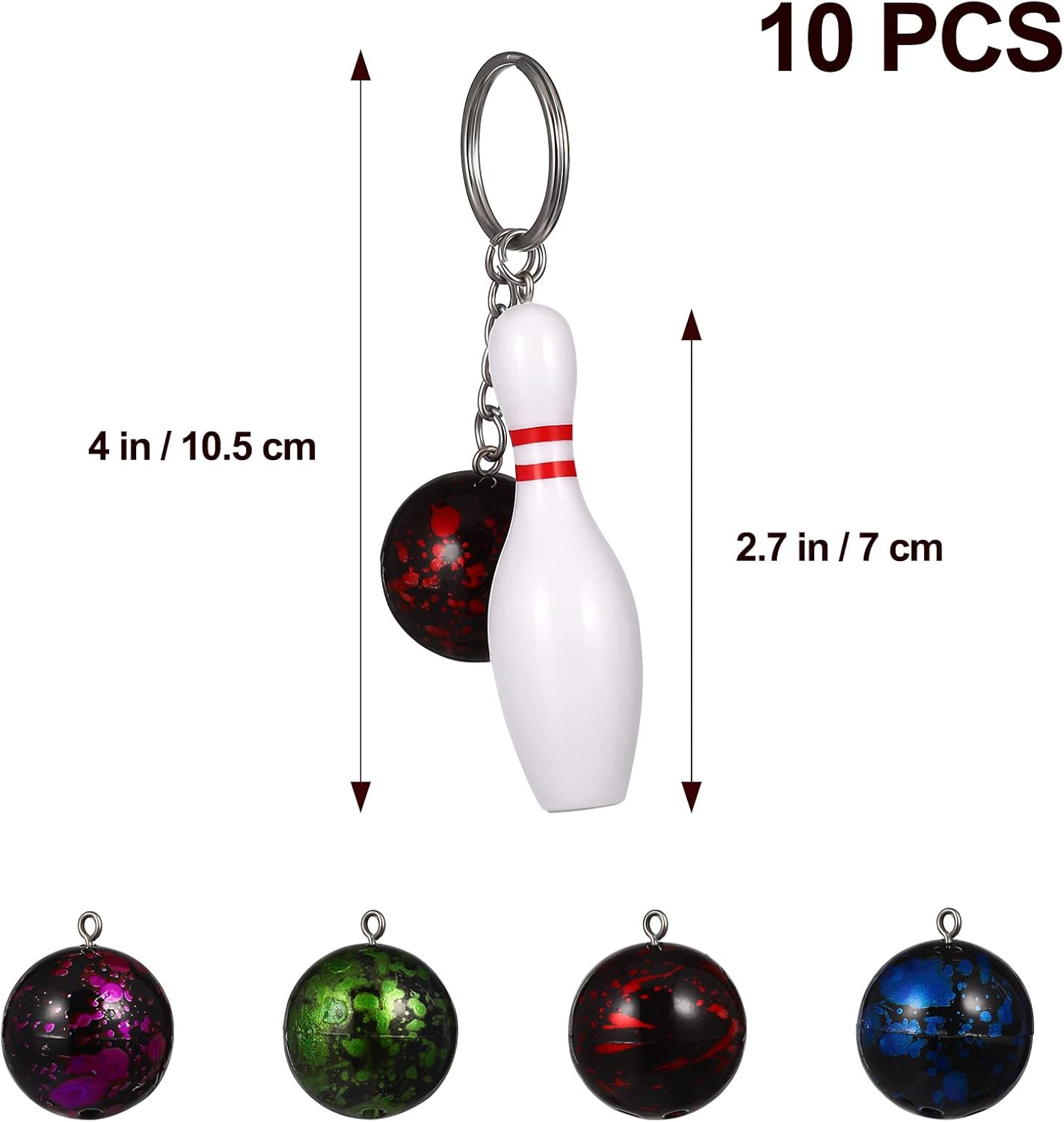 Homoyoyo 10PCS Mini Bowling Ball Keychain Set