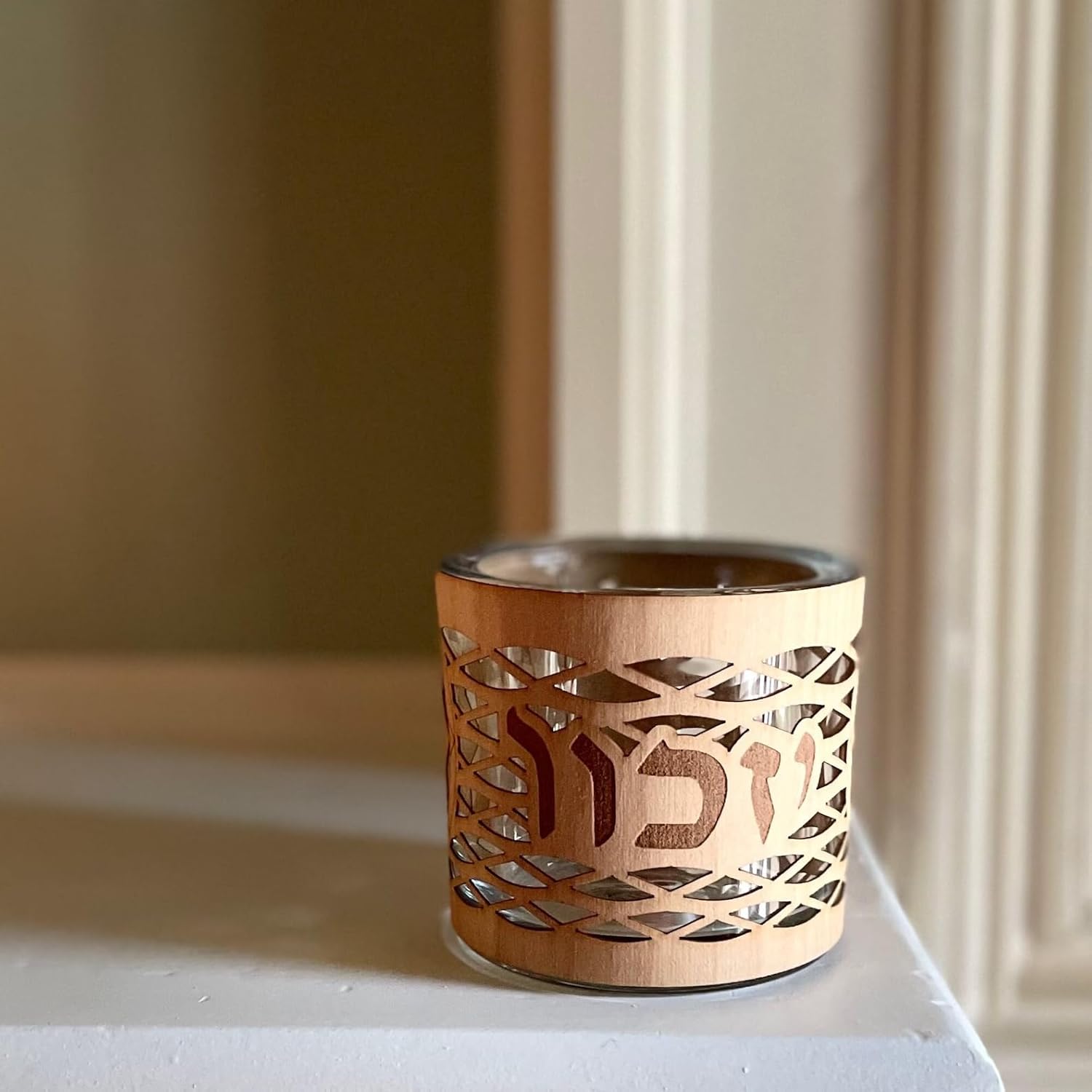 Yahrzeit Candle Holder with Star of David Design