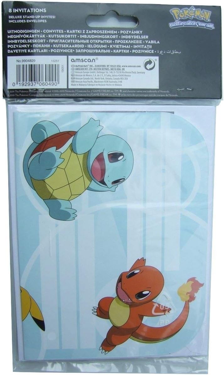 Amscan Pokmon Party Invitations 8 Pack