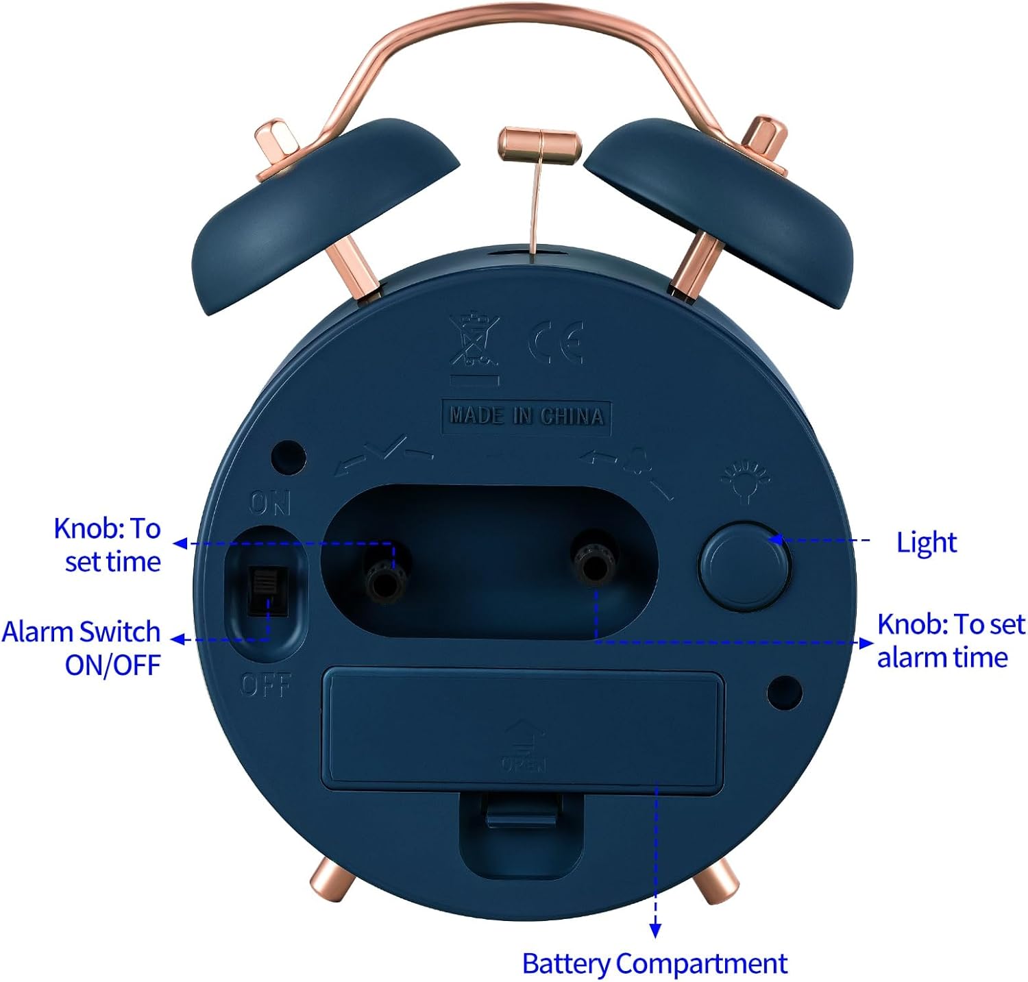 Loud Alarm Clock with Retro Design and Silent Operation
