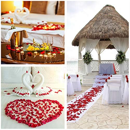 Pre-Separated Scented Artificial Silk Rose Petals 1000 PCS Dark Red