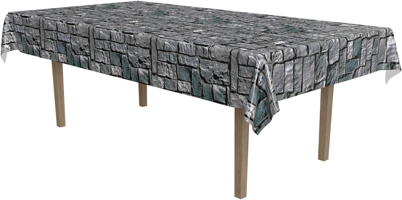 Beistle Stone Wall Tablecover 54x108 Inch