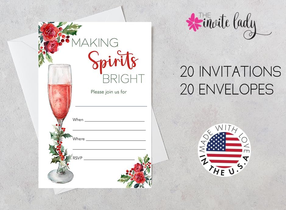 Fill In The Blank Christmas Party Invites DIY 20 Count