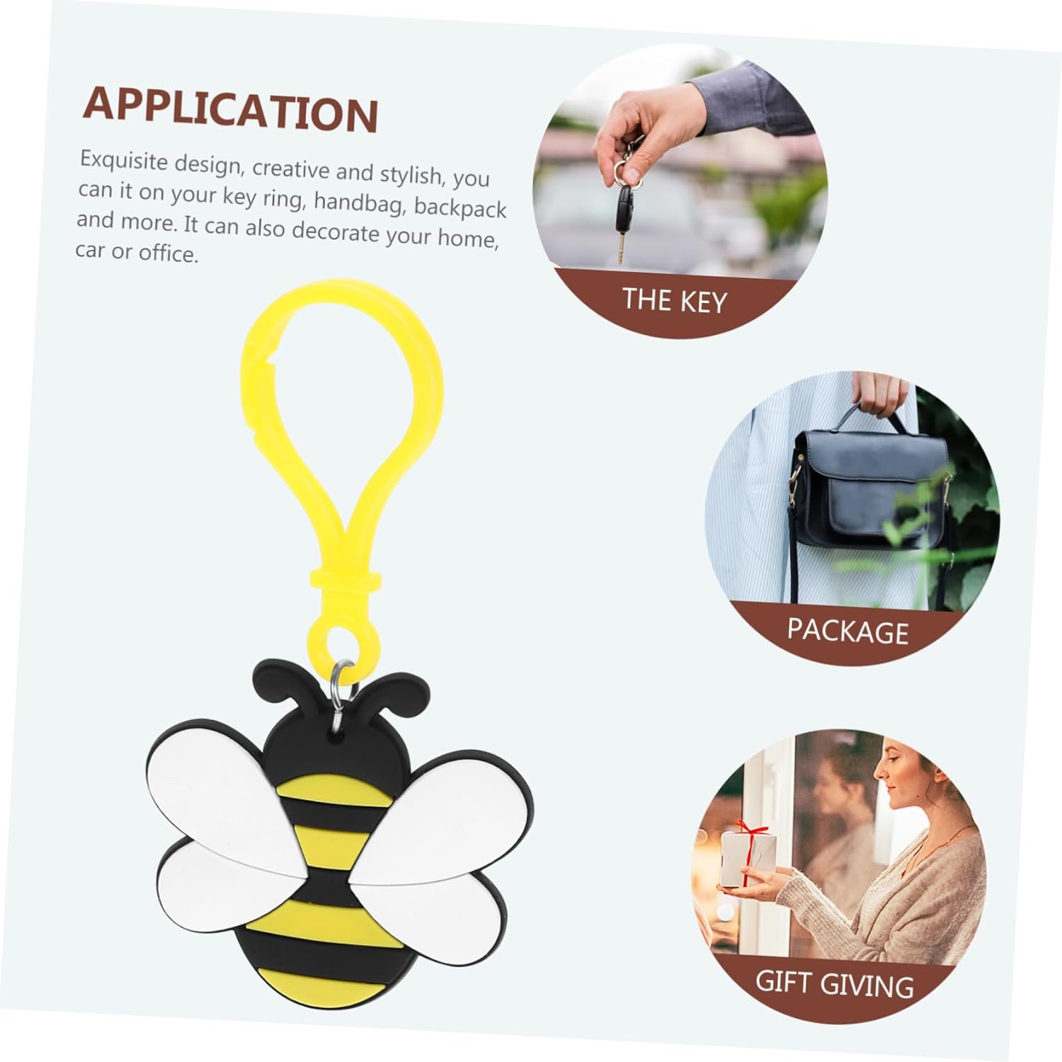 12pcs Cute Bee Keychain Set for Bags and Backpacks