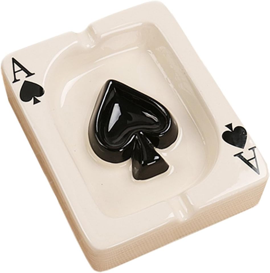 LAUYOO Ceramic Ashtray Portable Modern Black