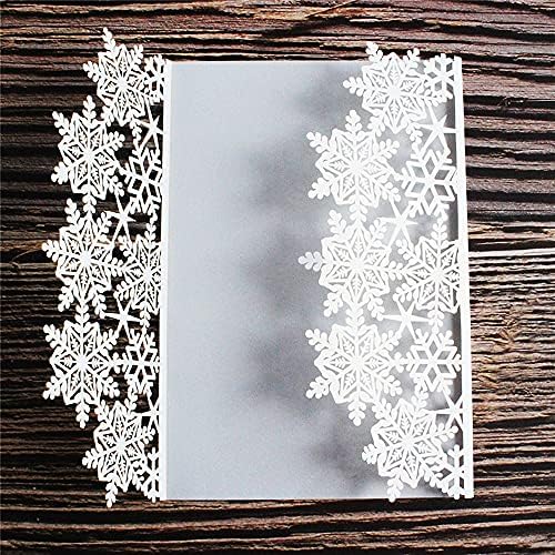 50pcs Laser Cut Christmas Snowflake Invitations with Envelope and Inner Paper