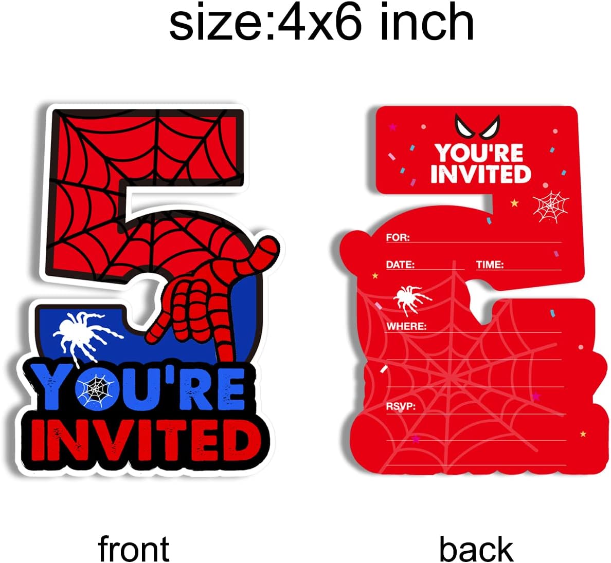 Superhero 5th Birthday Invitations with Envelopes 20 Count