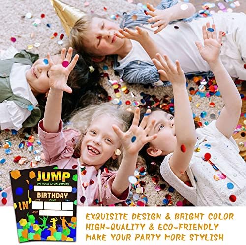 Jump Trampoline Birthday Invites with Envelopes 20 Pack