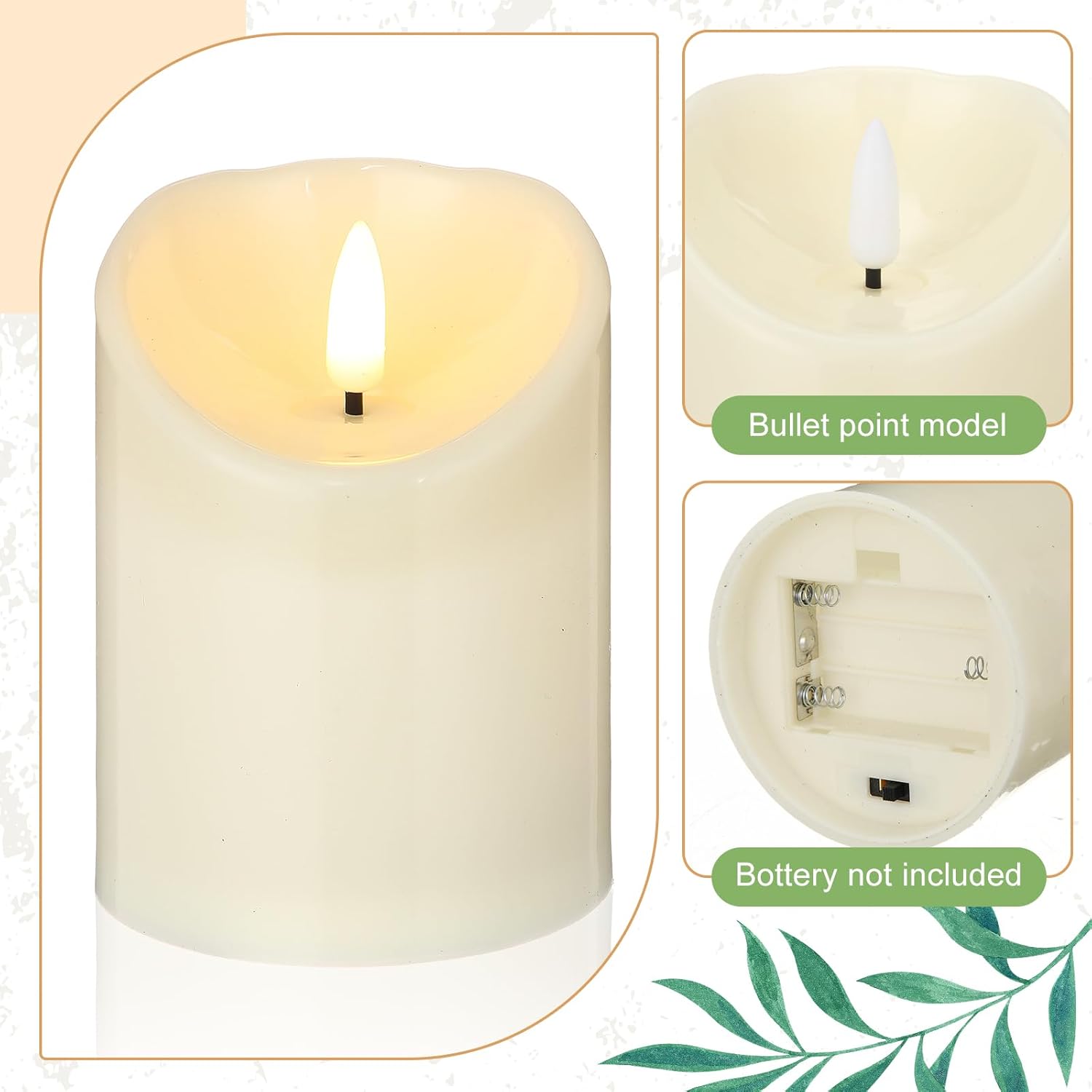 Yunlly 16 Piece Rose Candle Holder Set with LED Candles