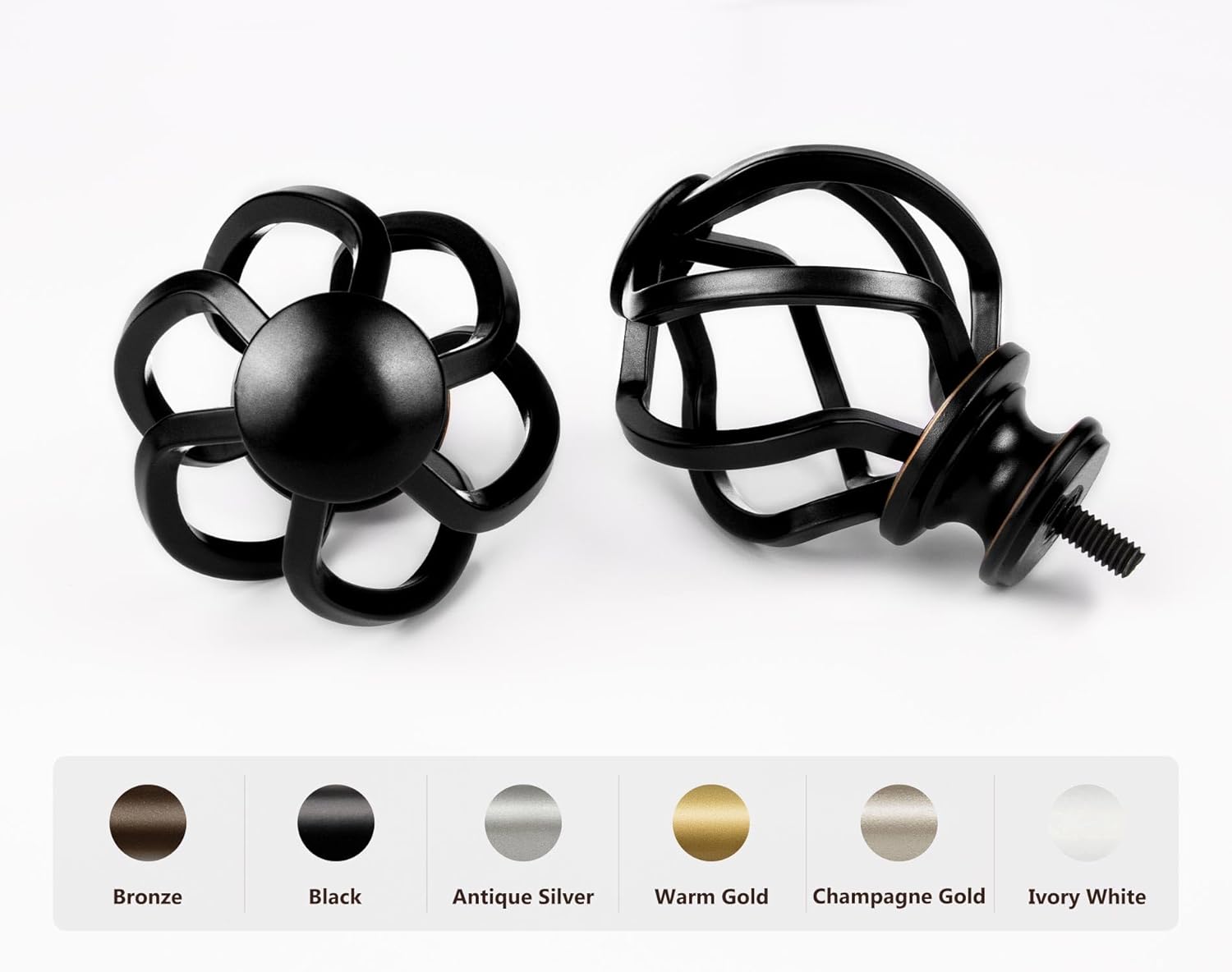 KAMANINA Black Twist Curtain Rods 32-144 Inches