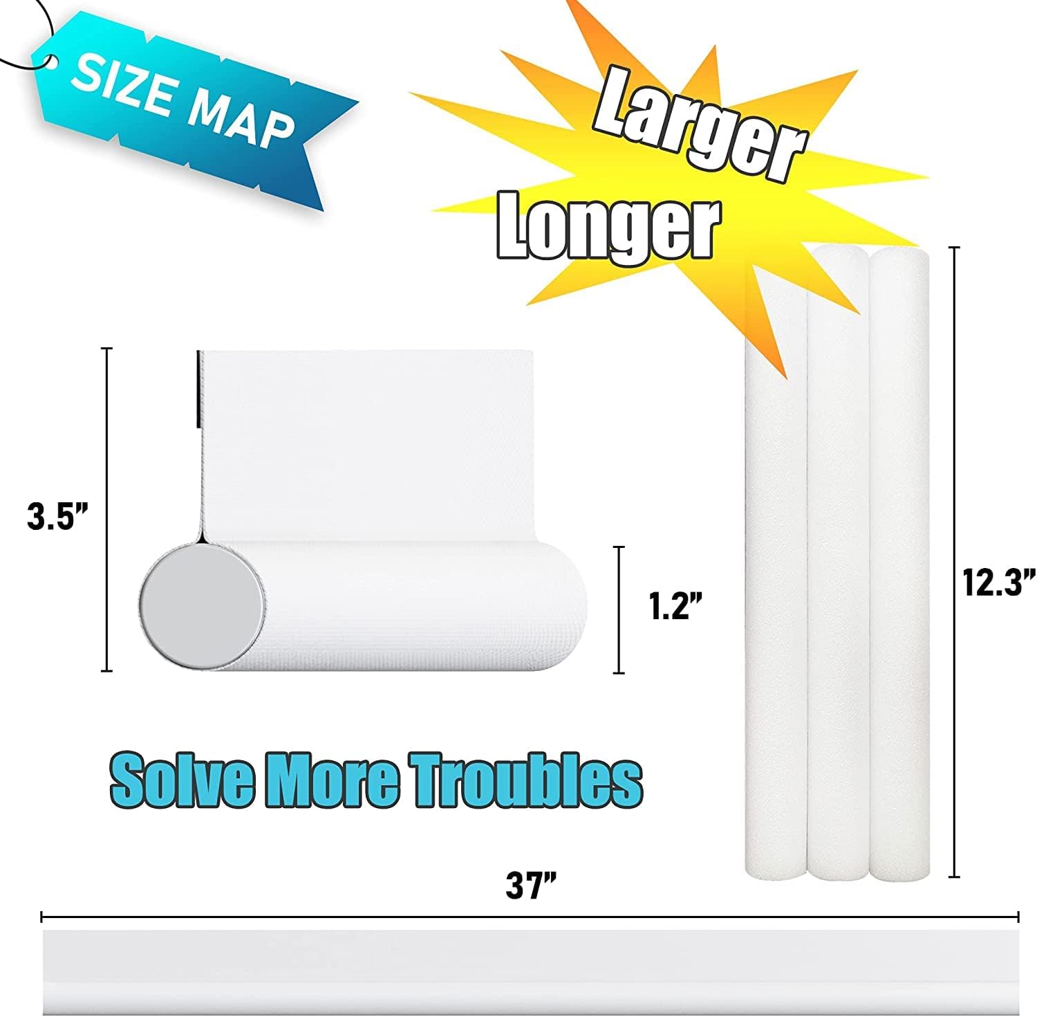 SYIPO Door Draft Stopper 37 Inch One Sided Insulator