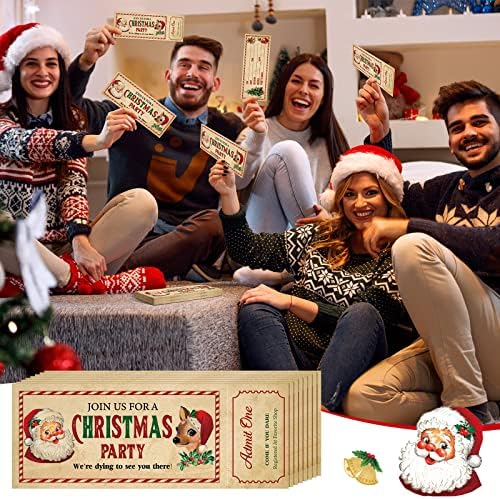 Woanger 50 Pcs Christmas Invitations with Envelopes Set