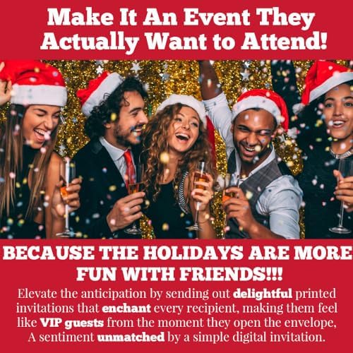 Personalized Christmas Holly Berries Party Invites 20 Pack with Envelopes