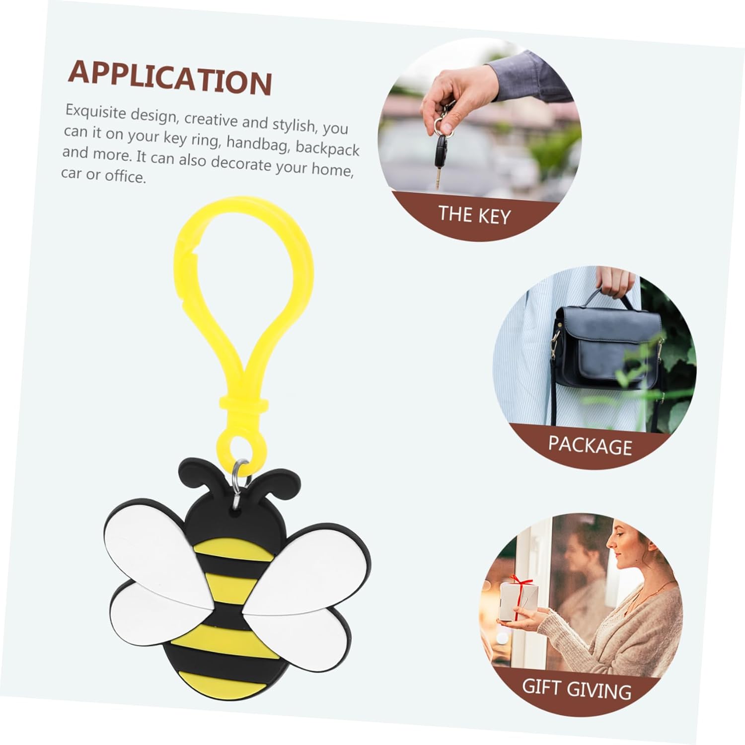 UPKOCH 12 Pcs Cute Bee Keychains for Women Aesthetic Backpack Accessories