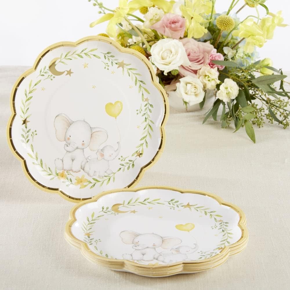 Kate Aspen 64 Pcs Elephant Baby Paper Plates 9 Inch