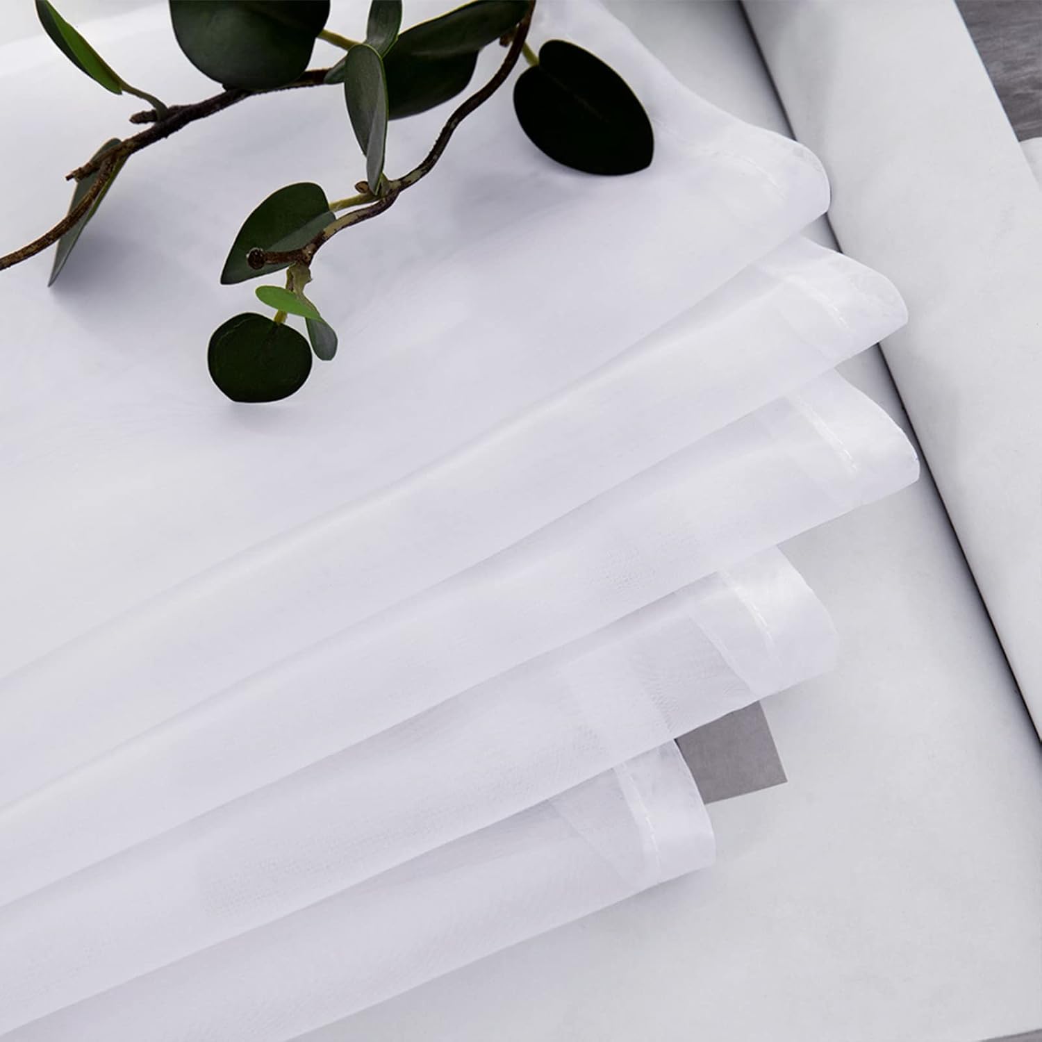 MIULEE Sheer Window Scarf Valance Extra Long Panel Curtain