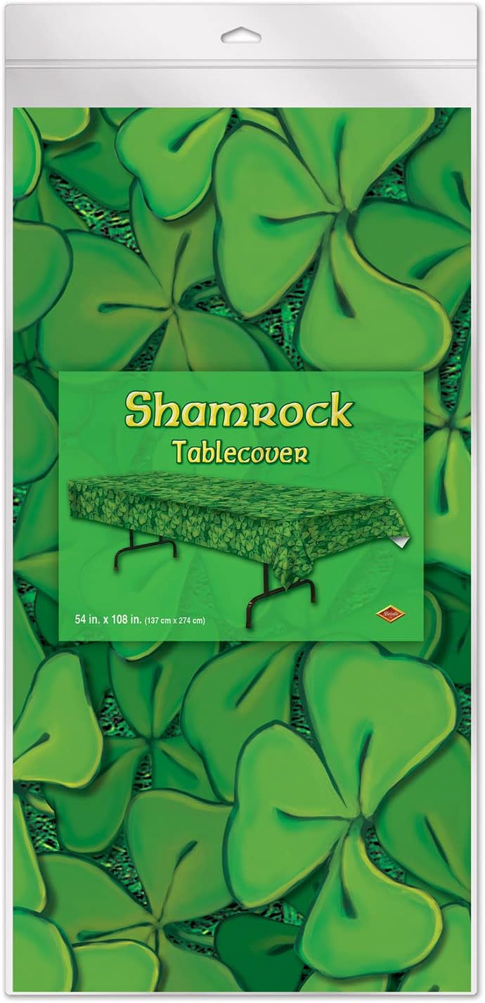 Beistle Shamrock Table Cover for St Patricks Day
