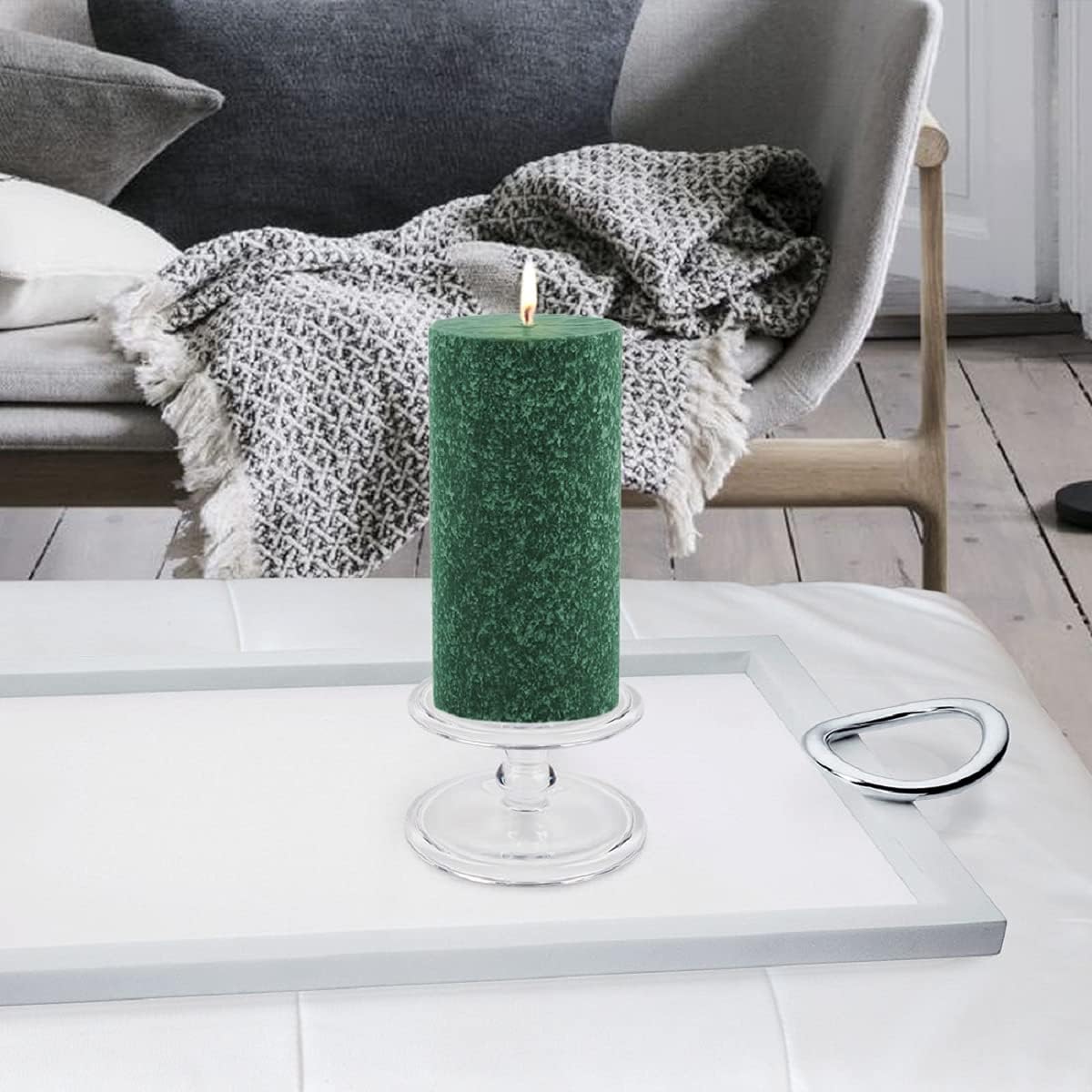 Root Candles 33669 Unscented Timberline Pillar Candle 3x6 Inches Dark Green
