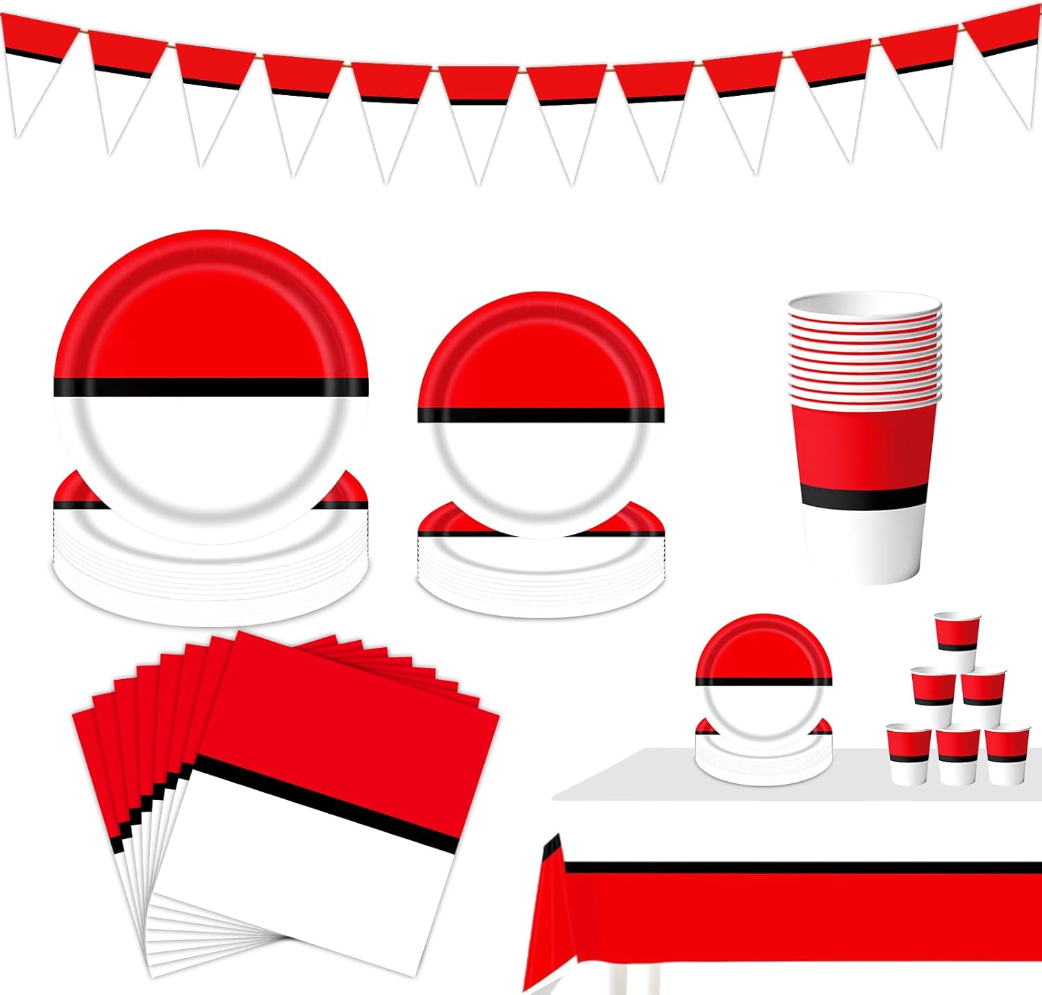 76 Pcs Cartoon Animation Birthday Party Supplies Plates