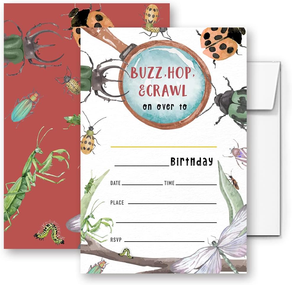 Bunch Of Bugs Birthday Invitations For Boys