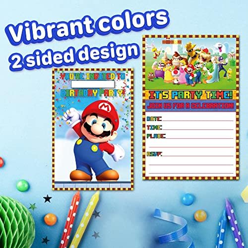 30 Piece Classic Video Game Birthday Invitations Set