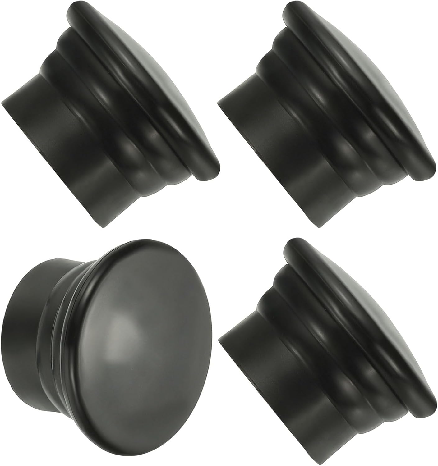 Uxcell Curtain Rod Ends 4Pcs Black Plastic Finials for 26-28mm Rods