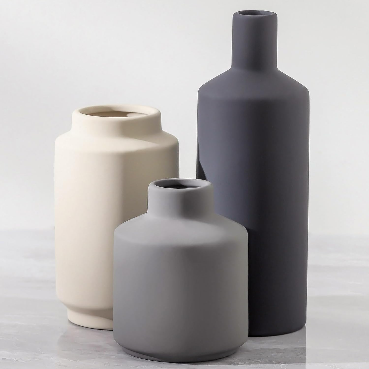 MittDitt Ceramic Vase Set of 3 Modern Decor