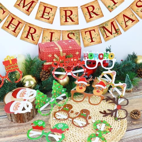 12Pcs Christmas Glasses for Kids and Adults