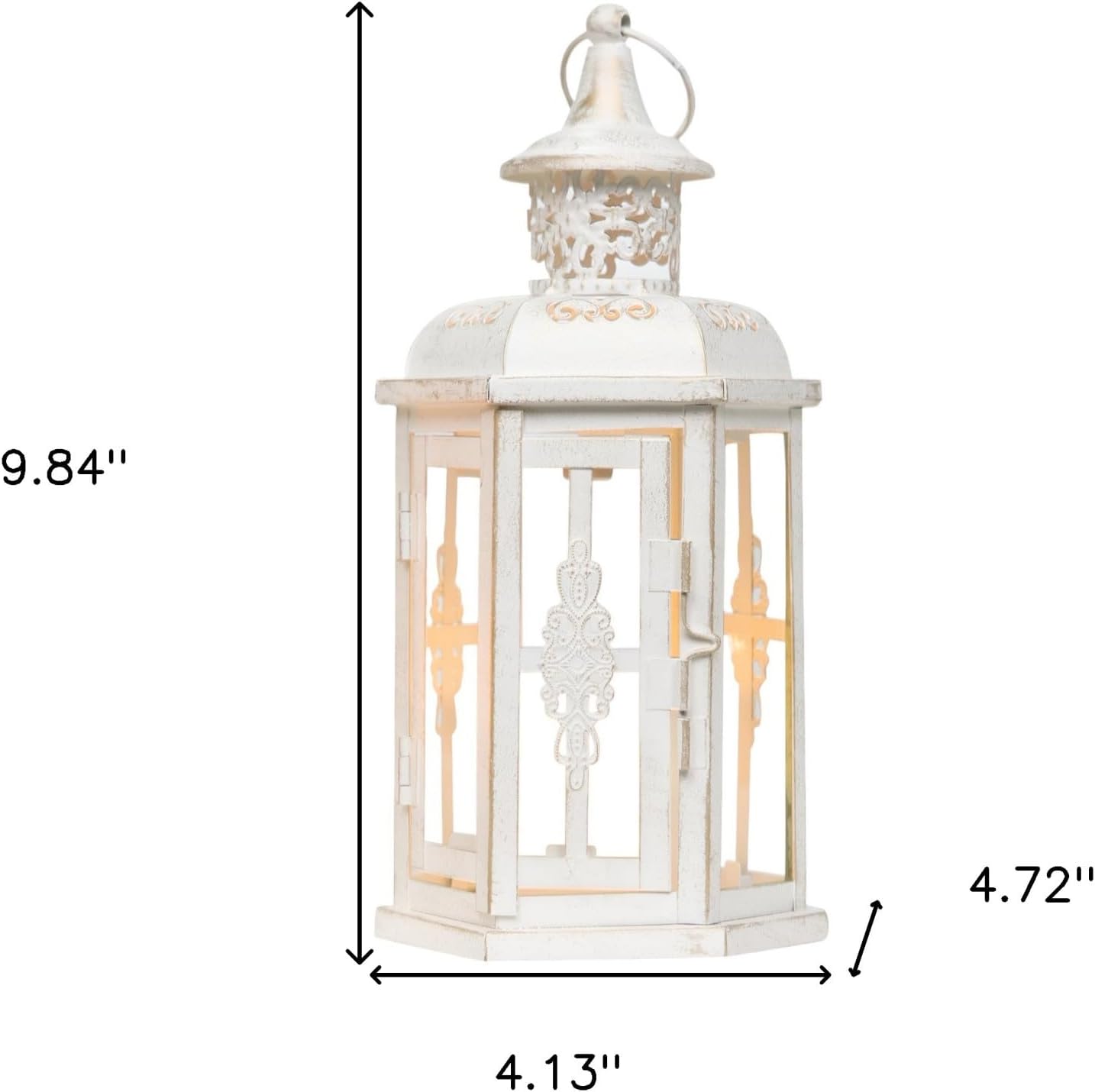 Set of Two White Gold Glass Metal Candle Holders