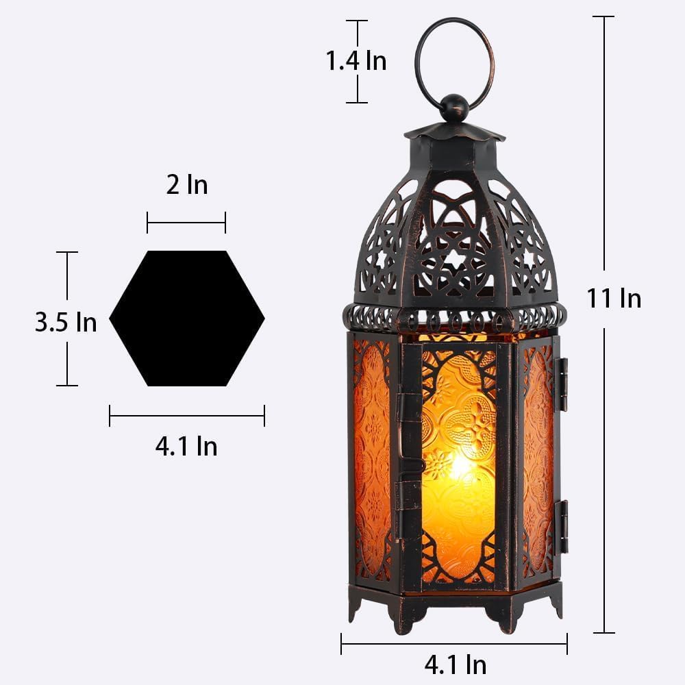 DECORKEY Set of 2 Moroccan Lanterns Indoor Outdoor