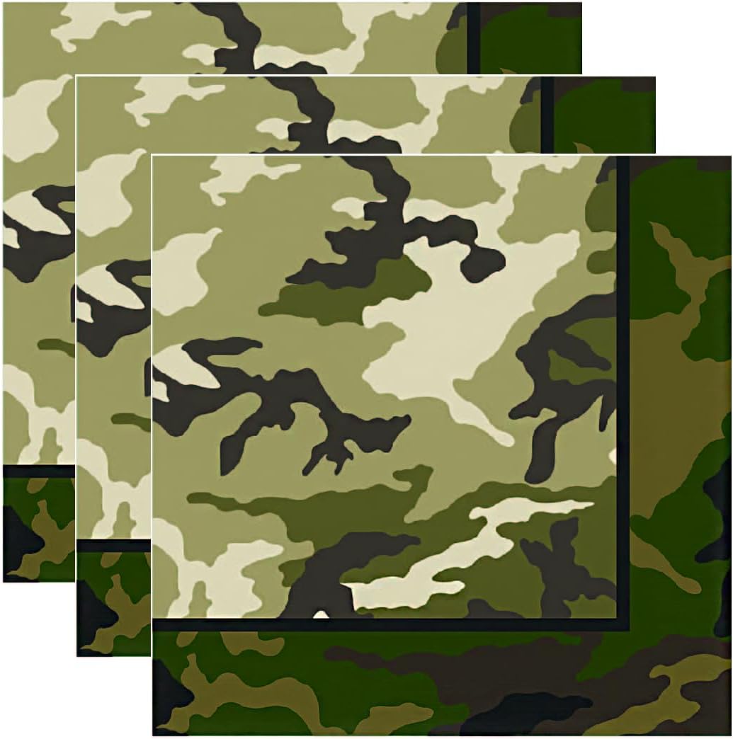 50 Piece Camouflage Napkins for Military Themed Parties