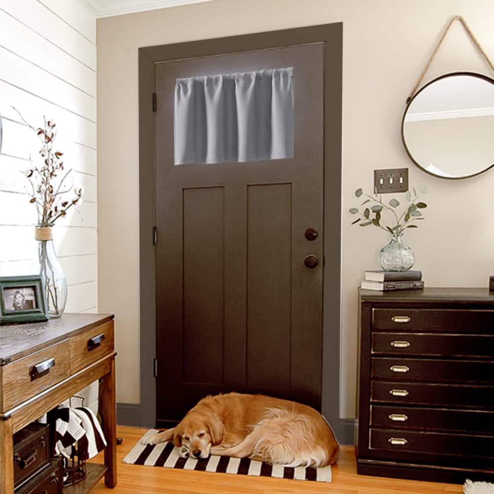 XTMYI Window Valance Set of 2 30 x 16 Inches Gray