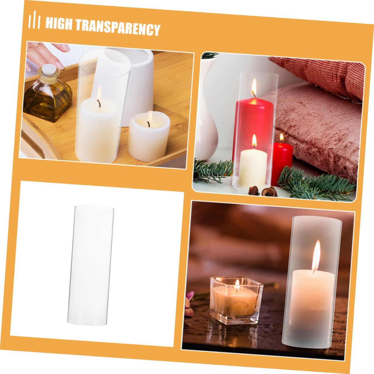 ABOOFAN Glass Candle Holder Windproof Chimney Shade for Tealight Candles