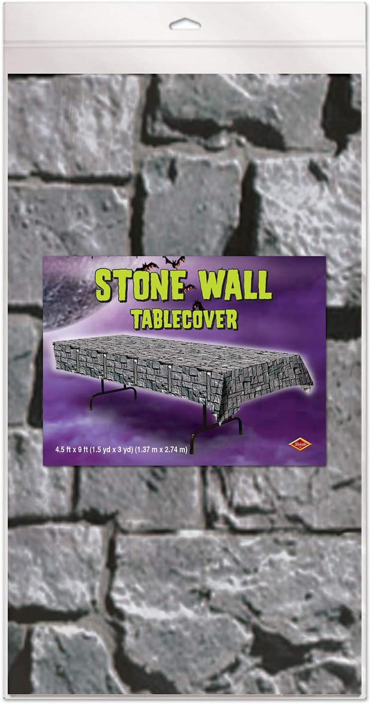 Beistle Stone Wall Tablecover 54x108 Inch