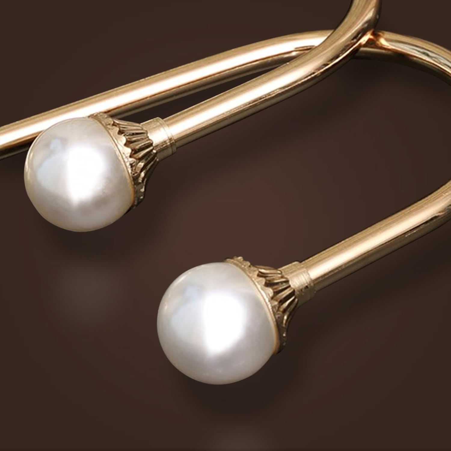 Gold Plastic Pearl U-Shaped Curtain Holdbacks Pack of 2