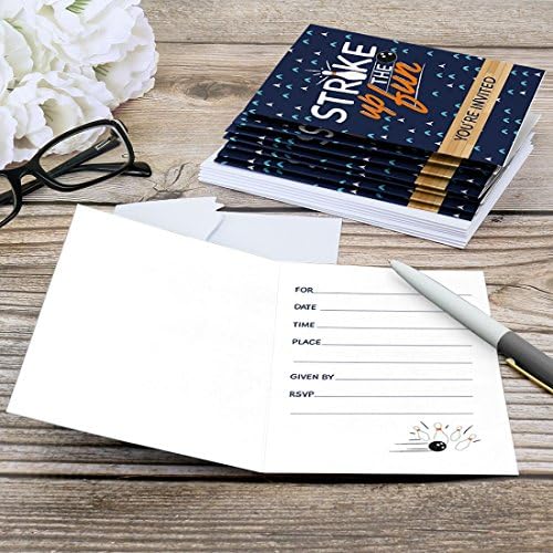 Big Dot of Happiness Bowling Party Invitations 8 Count Set