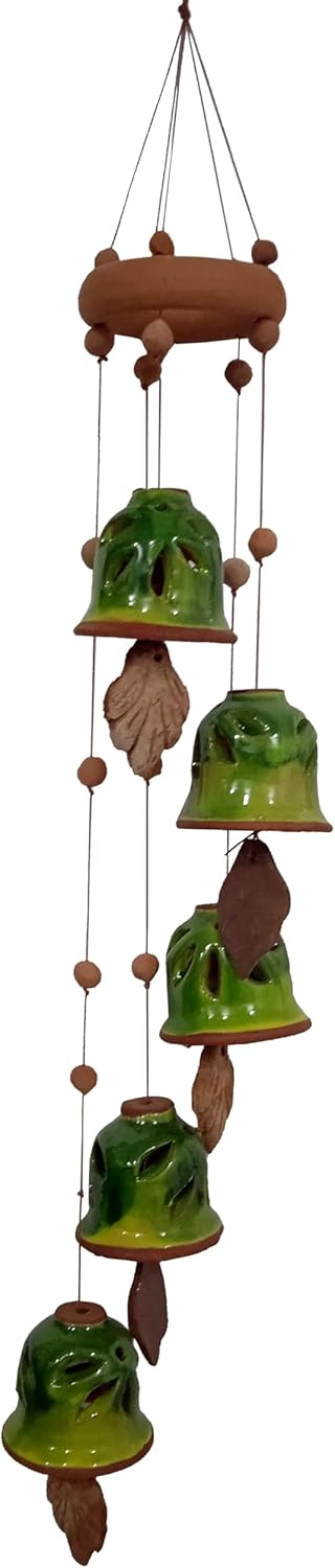 Purpledip Terracotta Wind Chime with 5 Bells