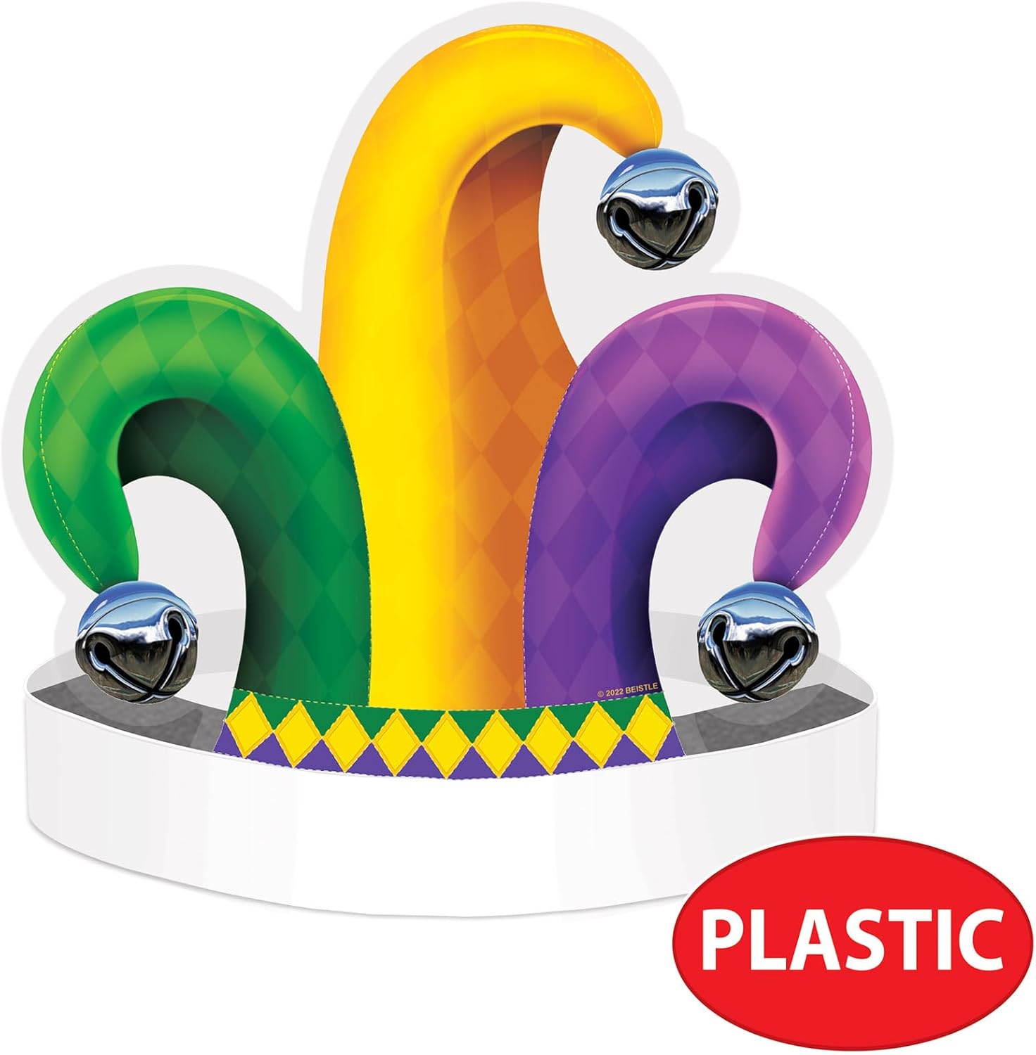 Beistle 2 Piece Jester Hat Headbands for Mardi Gras