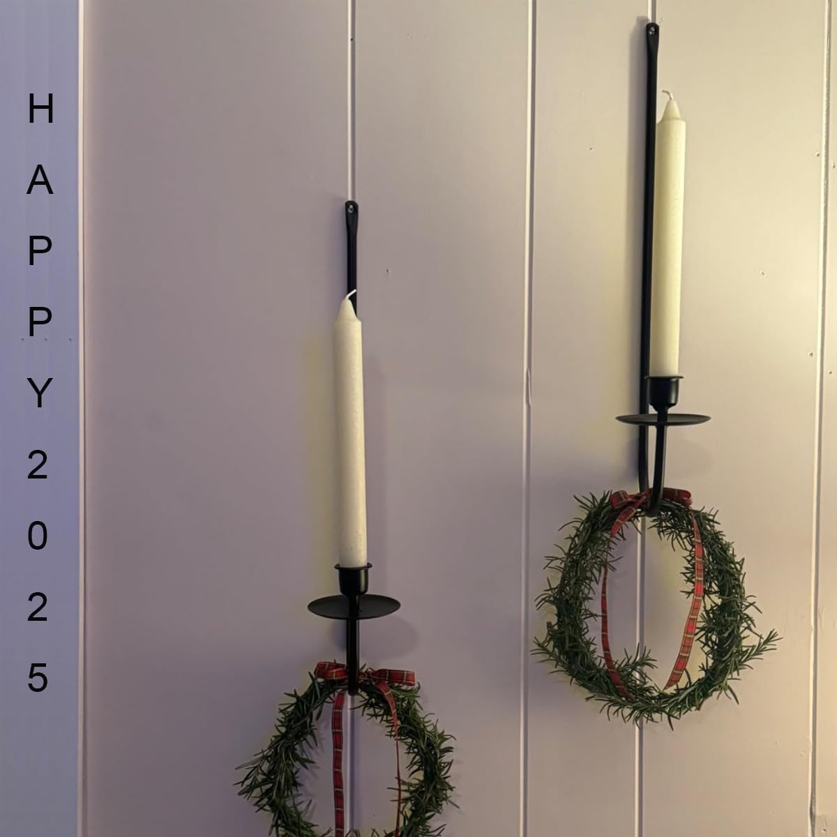 YUWENG Wall Candle Holder Set of 2 Matte Black