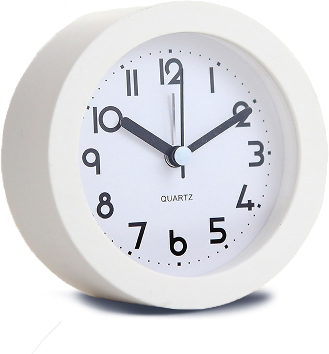 4 Inches White Desk Clock with Backlight