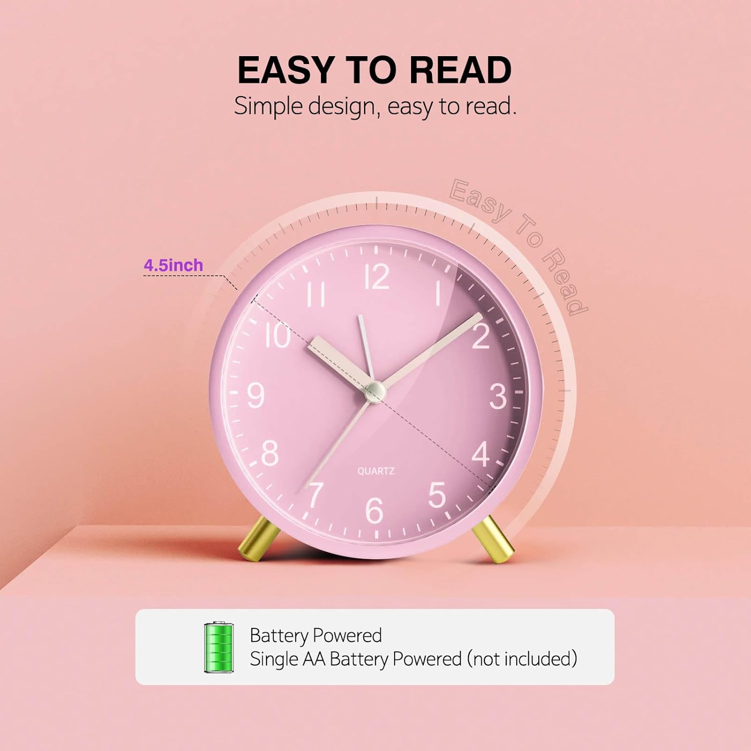 YouJabz Analog Alarm Clock for Girls and Kids