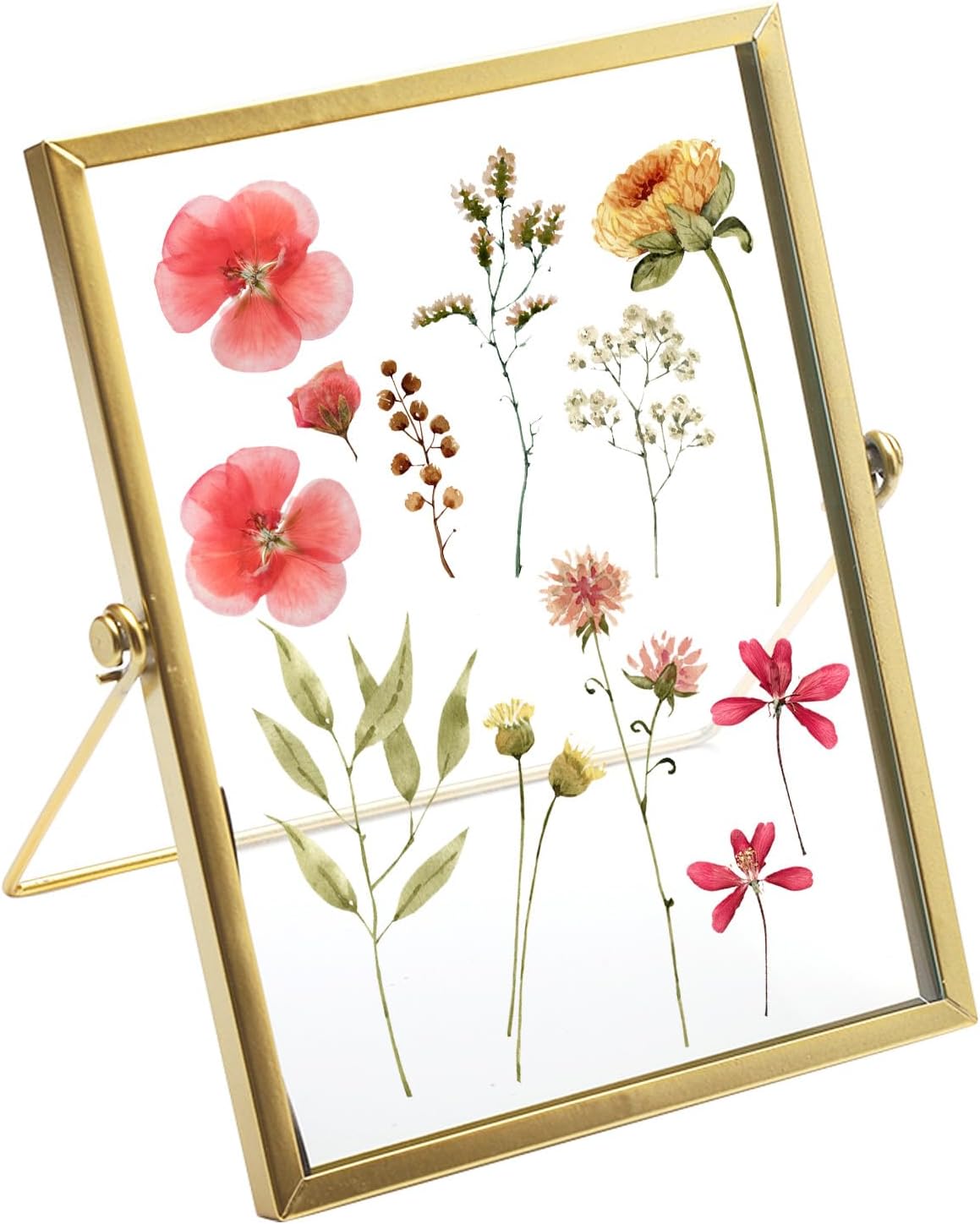Golden Picture Frame with Double-Sided Glass Display