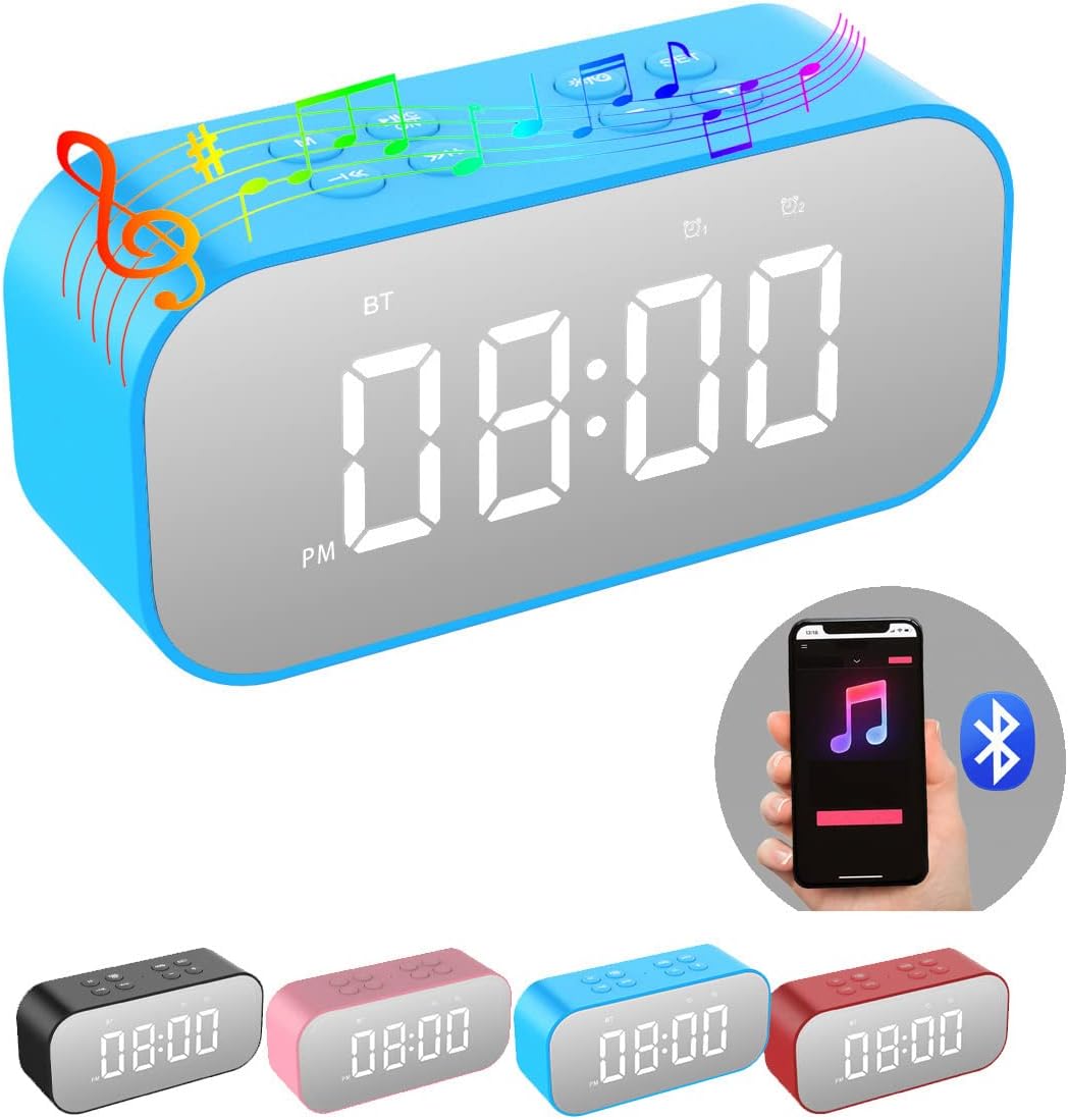 AFK Digital Alarm Clock with Bluetooth Speaker