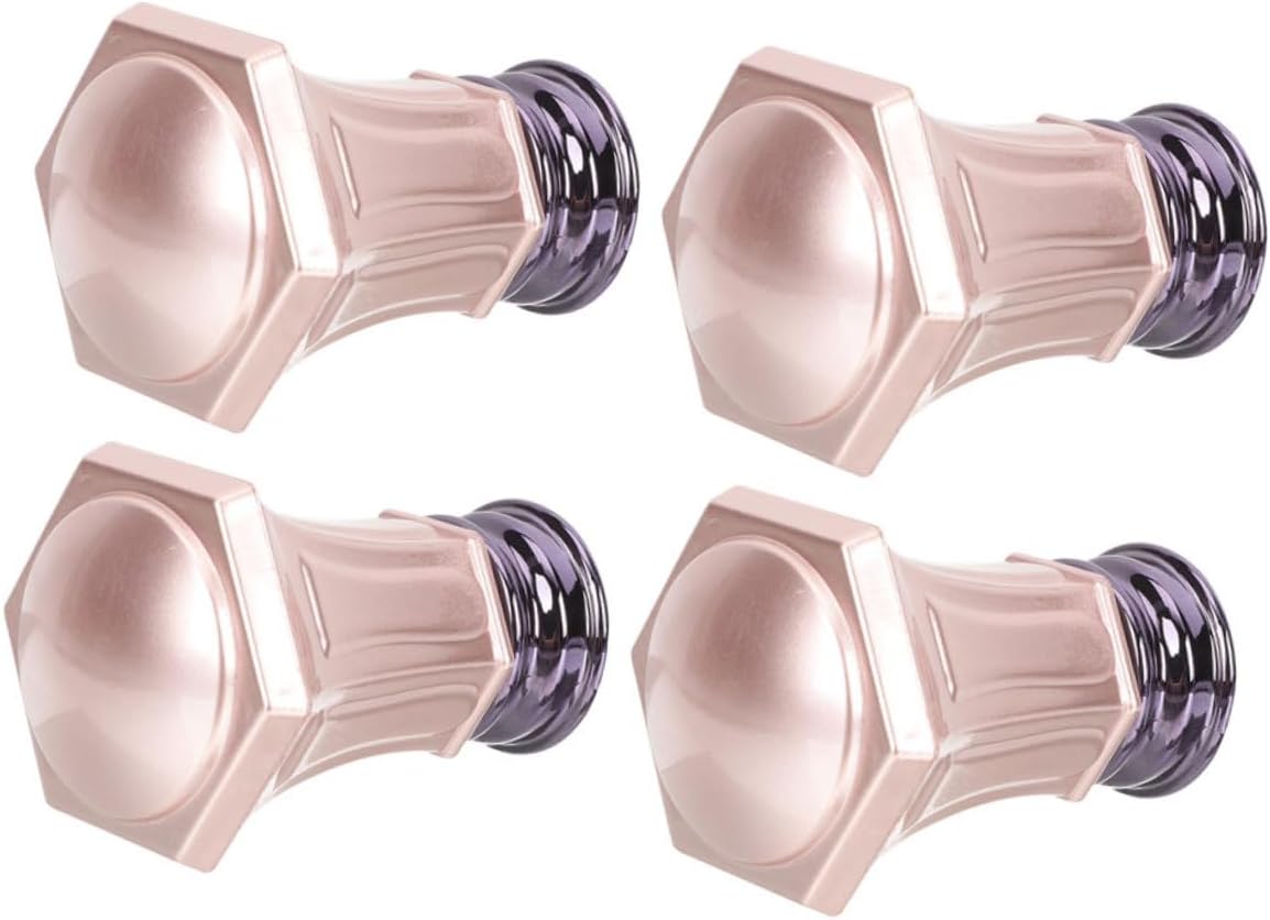 Stylish Plastic Rose Gold Curtain Rod Finials 4pcs