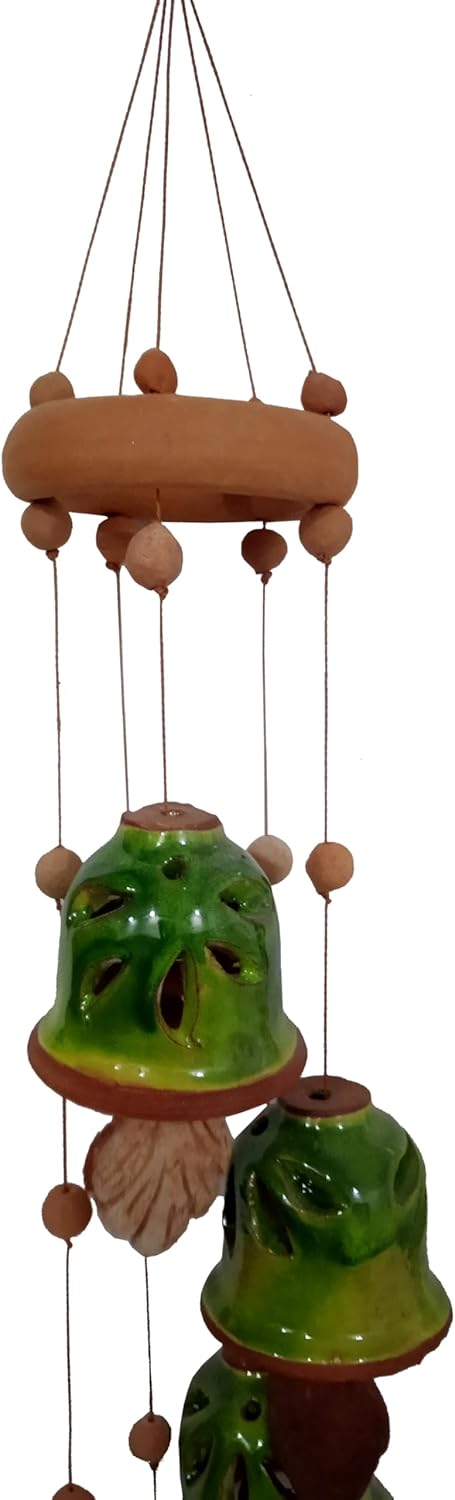 Purpledip Terracotta Wind Chime with 5 Bells