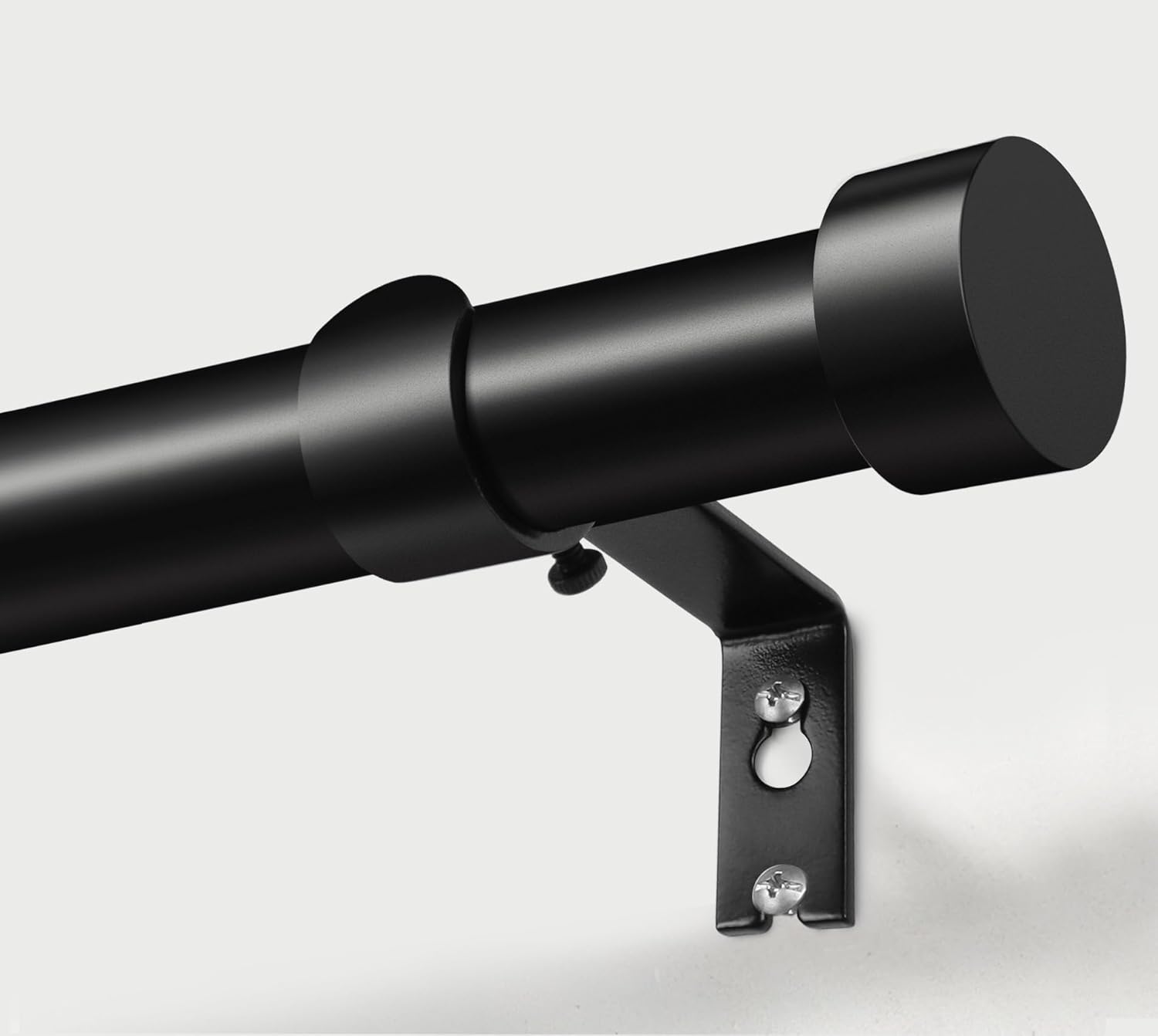Kamanina Black Curtain Rod 32-144 Inch Heavy Duty Single Rod