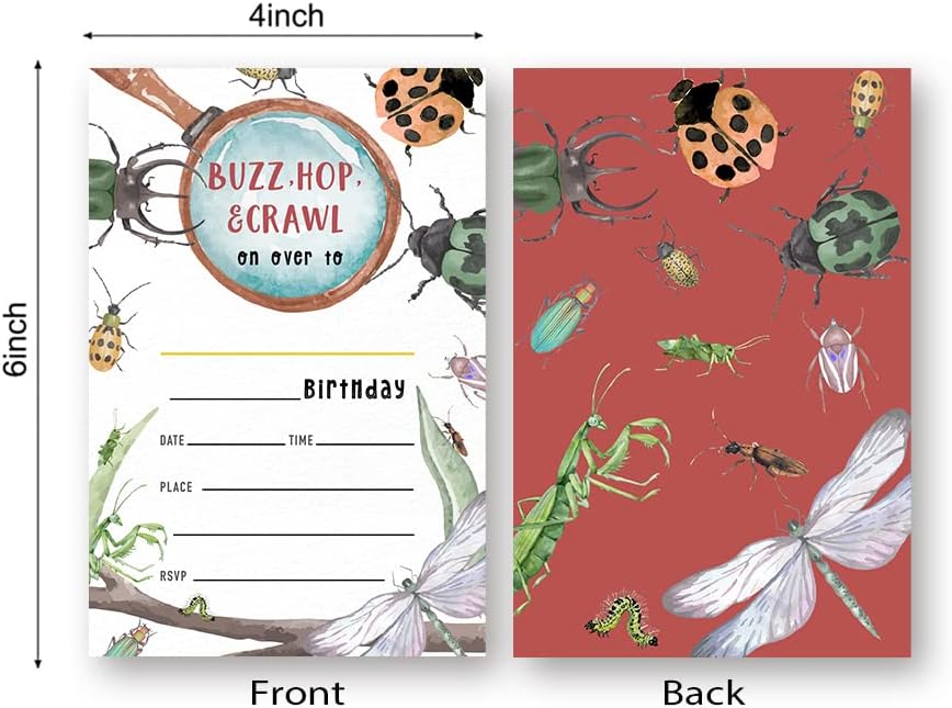 Bunch Of Bugs Birthday Invitations For Boys