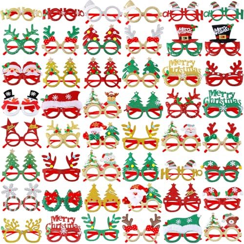 Vinsot 48 Piece Christmas Glasses Bulk Decor Set