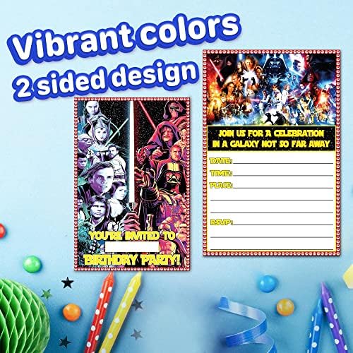Set of 20 Galactic Birthday Invites with Envelopes