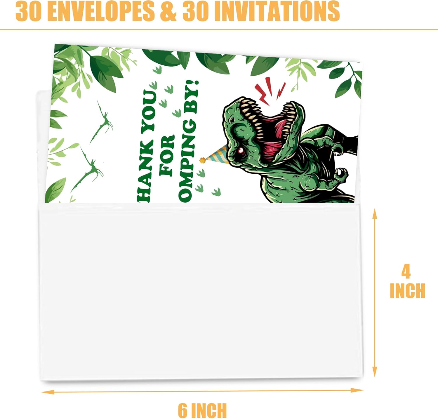 VIVORA Dinosaur Party Invitation Cards Set of 30